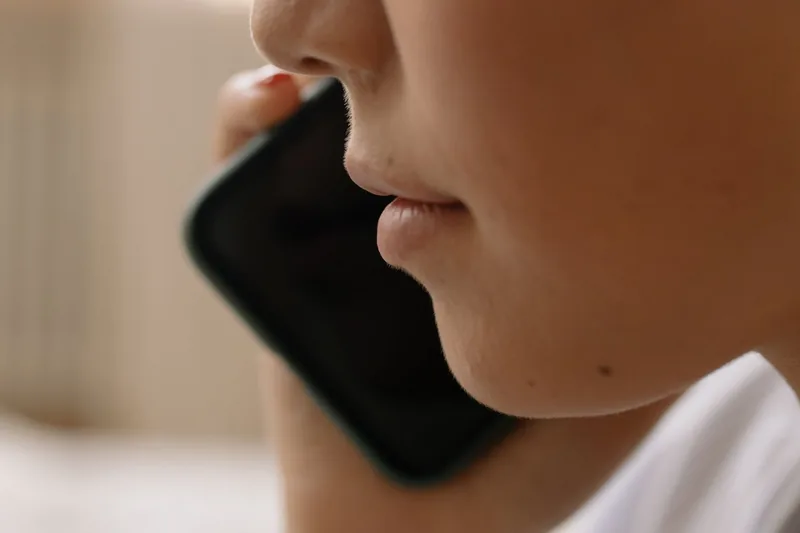 Close-up of someone using a smartphone